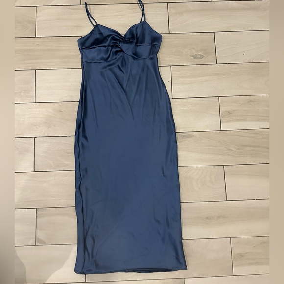 Lovely Day Dresses & Skirts - Blue maxi silk slip dress
